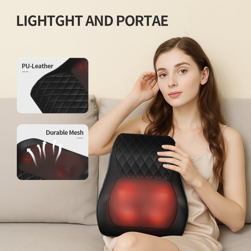 Shiatsu 3D Massage Pillow For Neck, Back & Shoulders Electric Massage Cushion With Heat Function, Ergonomic Design, Ideal For Home, Office & Car Use