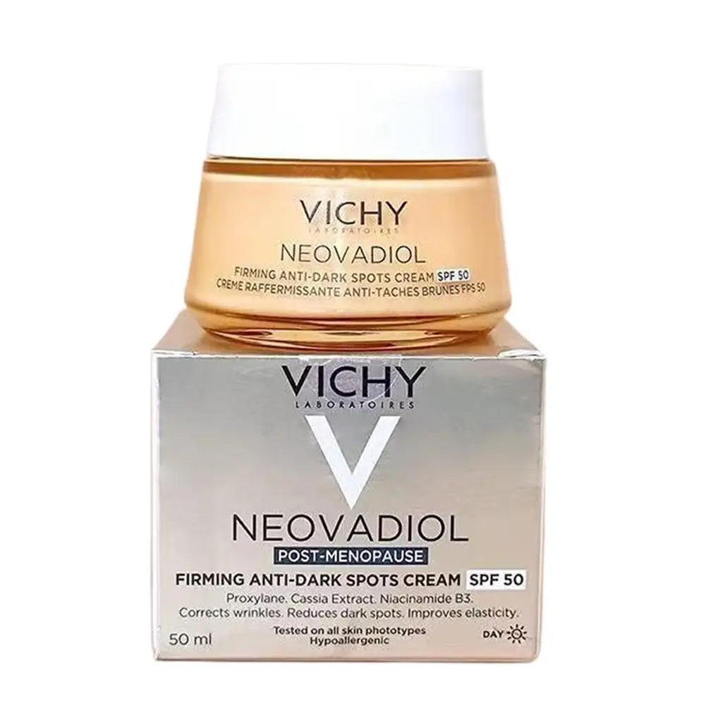 Vichy Collagen Night Cream  Day Cream Dryness Relief Brighten Skin Tone Moisturizes Fades Dark Spots Wrinkles Improves Skin Car