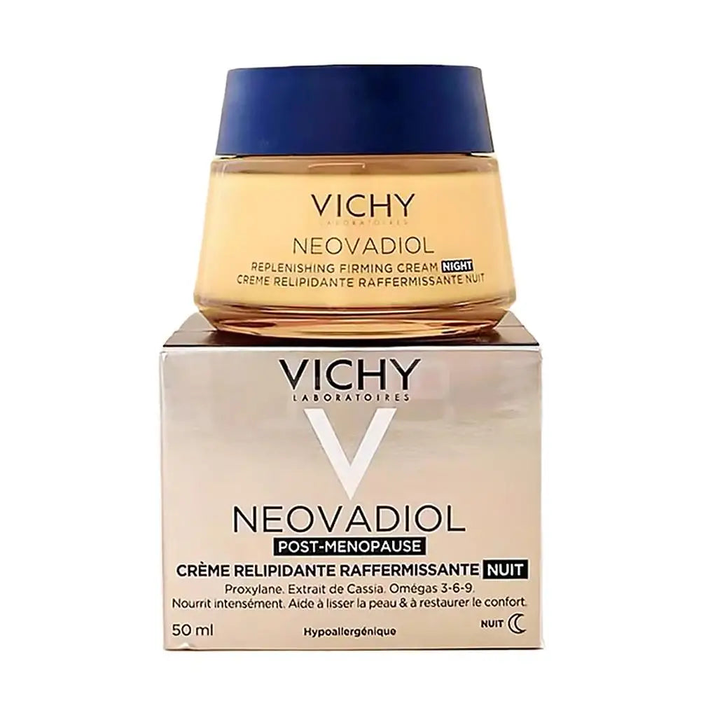 Vichy Collagen Night Cream  Day Cream Dryness Relief Brighten Skin Tone Moisturizes Fades Dark Spots Wrinkles Improves Skin Car